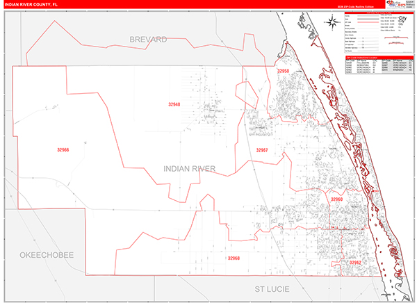 Indian River County, FL Zip Code Map